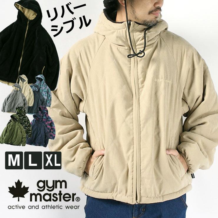 ジムマスター アウター gym master キルト ボア リバーシブル フード ジャケット G921624 ボア コート 防寒 | gym master