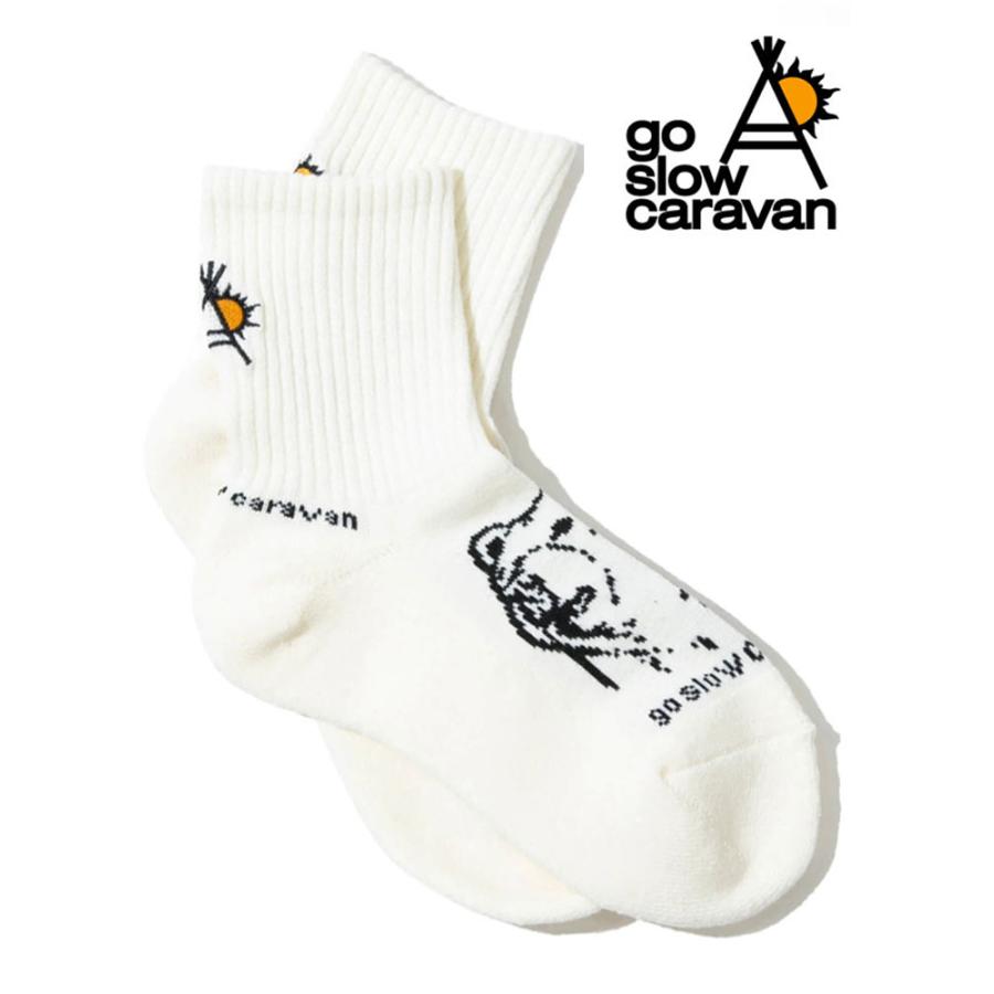 go slow caravan ゴースローキャラバン パイルジャガード刺繍クウォーターソックス 322906 | go slow caravan
