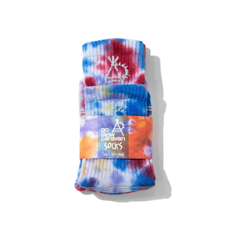 go slow caravan ゴースローキャラバン 靴下 メンズ 春夏 クルーソックス タイダイ ジャガード おしゃれ レイヤードリブ アウトドア 362908 | go slow caravan | 03
