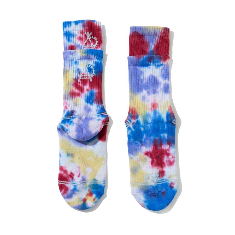 go slow caravan ゴースローキャラバン 靴下 メンズ 春夏 クルーソックス タイダイ ジャガード おしゃれ レイヤードリブ アウトドア 362908 | go slow caravan | 05