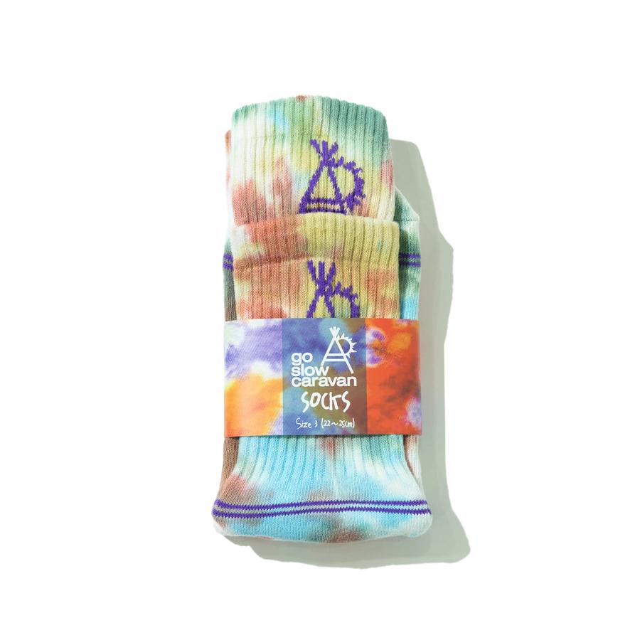 go slow caravan ゴースローキャラバン 靴下 メンズ 春夏 クルーソックス タイダイ ジャガード おしゃれ レイヤードリブ アウトドア 362908 | go slow caravan | 06