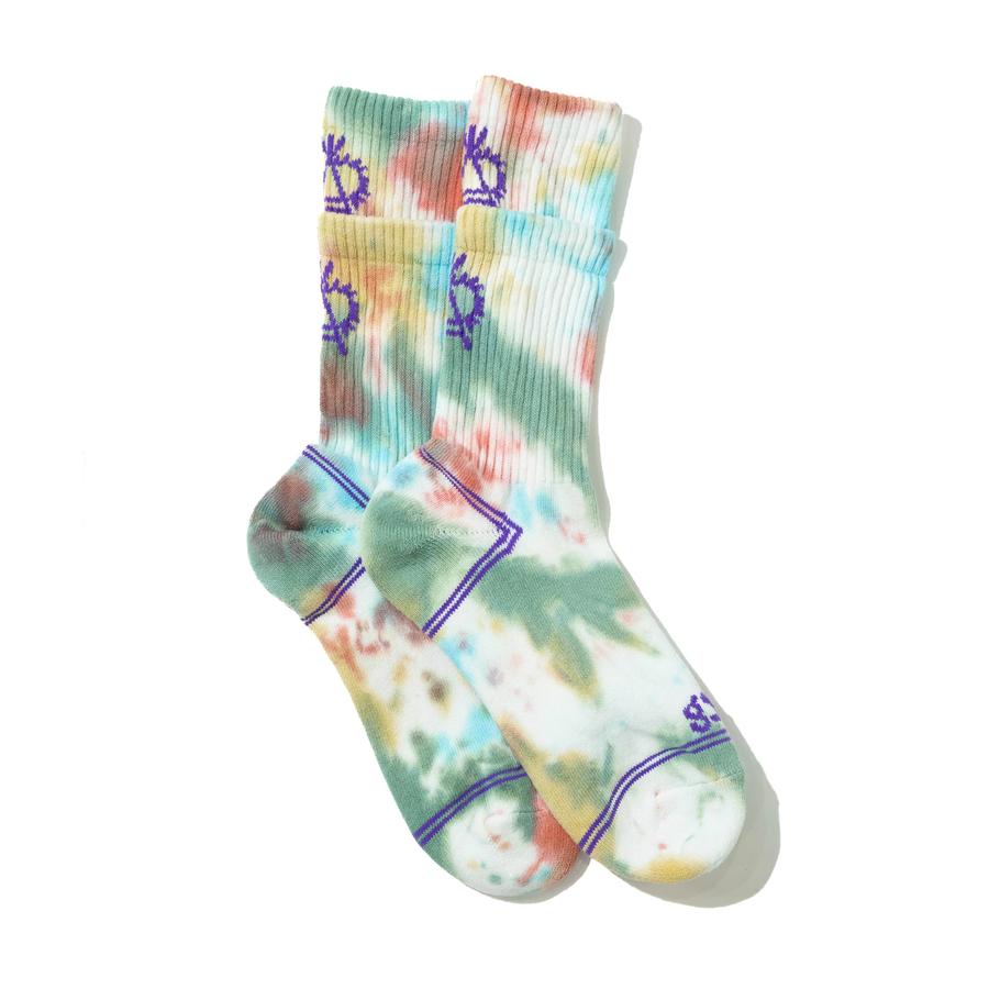 go slow caravan ゴースローキャラバン 靴下 メンズ 春夏 クルーソックス タイダイ ジャガード おしゃれ レイヤードリブ アウトドア 362908 | go slow caravan | 07