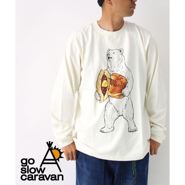 go slow caravan ゴースローキャラバン 超ヘビーUSA/C ドラ焼キクマロングスリーブ TEE 332802 | go slow caravan