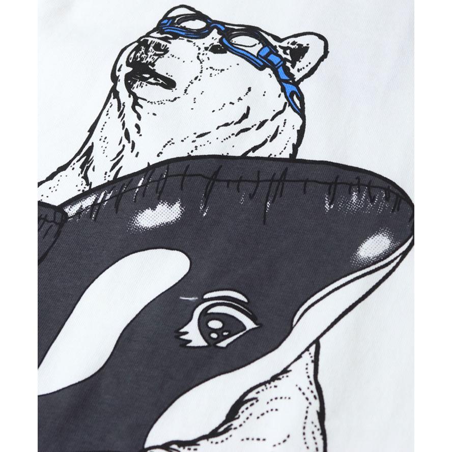 ゴースローキャラバン tシャツ くま メンズ 半袖 go slow caravan USA/C プールクマ BIG TEE 341920 シロクマ Tee メンズ レディース 男女兼用 | go slow caravan | 03