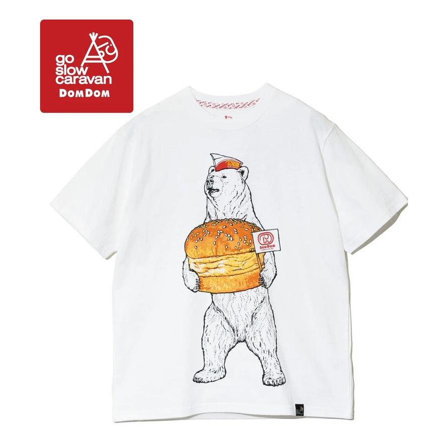 ゴースローキャラバン tシャツ くま メンズ 半袖 go slow caravan ドムドム バーガー コラボ クマ Tee 341961 メンズ レディース | go slow caravan