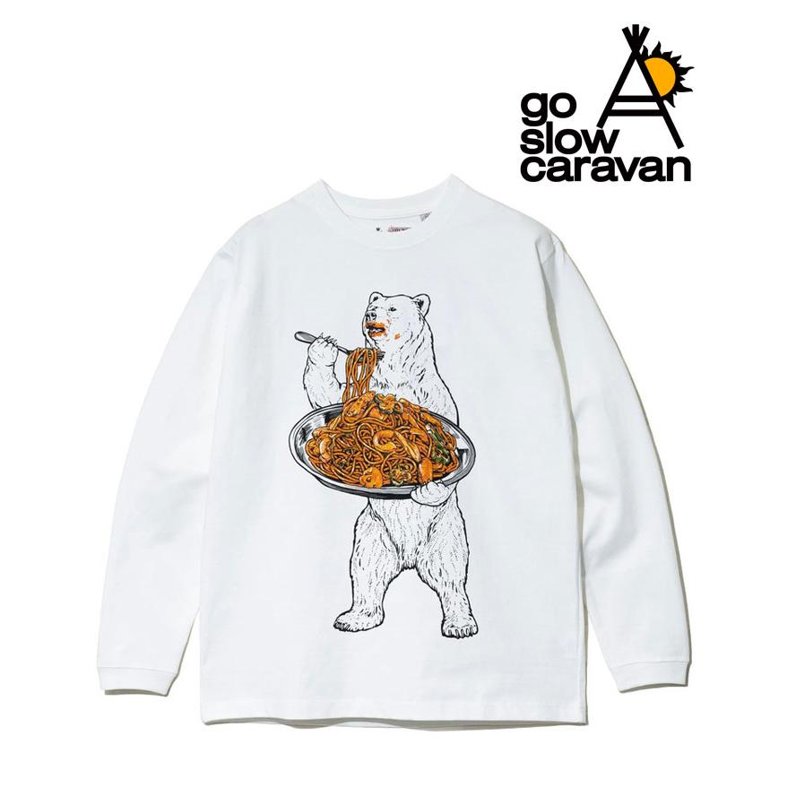 go slow caravan ゴースローキャラバン 超ヘビーUSA/C ナポリタンクマ ロングスリーブ TEE 351906 メンズ レディース 長袖 ロンTee | go slow caravan