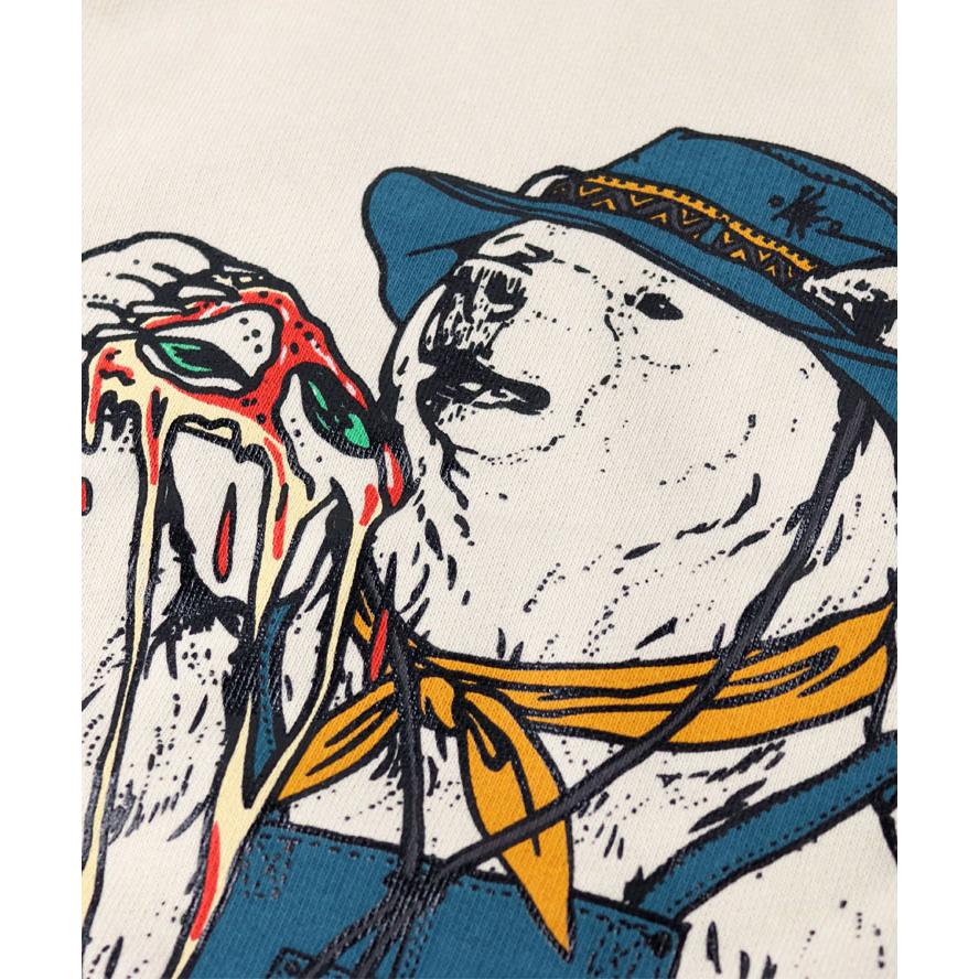 go slow caravan ゴースローキャラバン 空紡糸裏毛スキレットピザクマヘムスピンドルクルースウェット 352606 メンズ レディース シロクマ 白くま | go slow caravan | 03