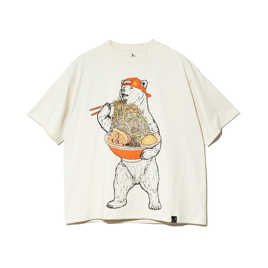 go slow caravan ゴースローキャラバン Tシャツ USA/C 豪快盛りラーメンクマ BIG TEE 361917 ビッグTシャツ オーバーサイズ プリントT コットン | go slow caravan | 02