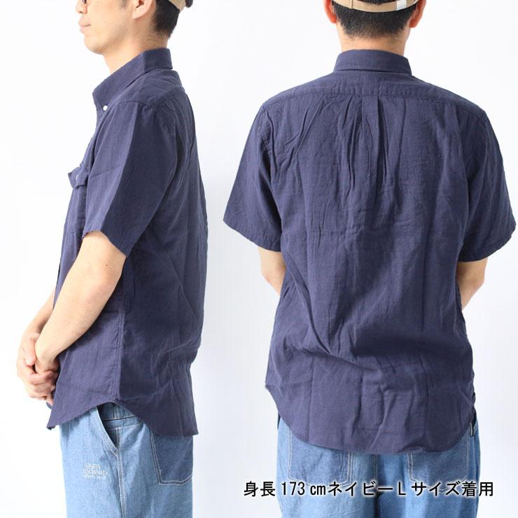 爆買 シャツ メンズ 日本製 半袖 Wガーゼ ボタン ダウン シャツ 124-00 春 夏 | protocol | 14