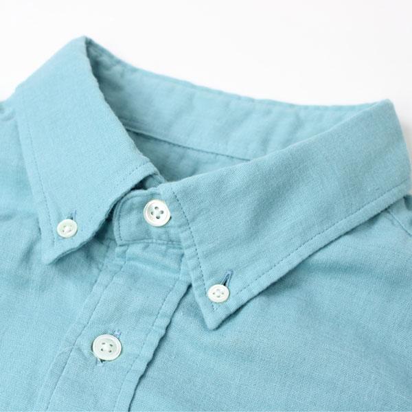 爆買 シャツ メンズ 日本製 半袖 Wガーゼ ボタン ダウン シャツ 124-00 春 夏 | protocol | 12
