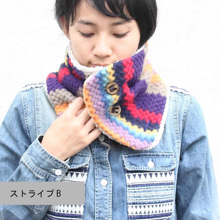 ネックウォーマー メンズ レディース ボタン レトロニット フリース キャンプ 冬キャンプ | protocol | 04