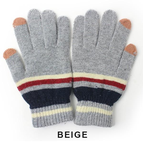 手袋 レディース 暖かい プレゼント スマホ対応 レトロボーダー タッチ グローブ 防寒 あったか メンズ タッチパネル対応 / 返品・交換不可 | protocol | 09
