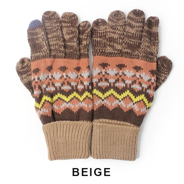 手袋 レディース プレゼント スマホ対応 レトロ ノルディック タッチ グローブ  グローブ 防寒 アウトドア タッチパネル対応 / 返品・交換不可 | protocol | 06