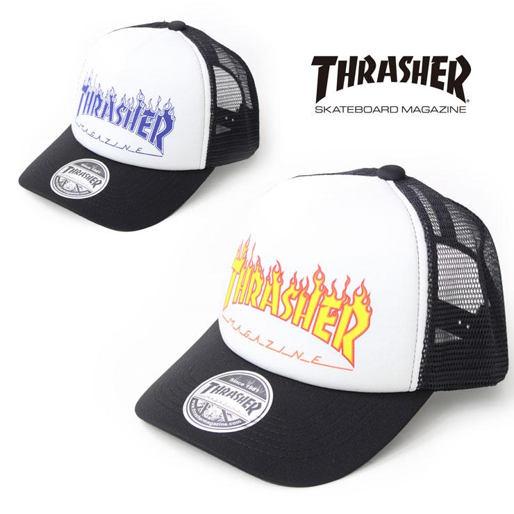 THRASHER スラッシャー FLAME LOGO PRINT メッシュキャップ ロゴ THRASHER スラッシャー FLAME LOGO PRINT メッシュキャップ ロゴ