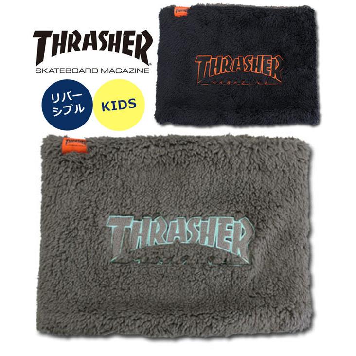 THRASHER スラッシャー キッズ MAG LOGO リバーシブルネックウォーマー 22TH-K50K MAG LOGO ユース フリース ネックウォーマー キッズ ジュニア | THRASHER