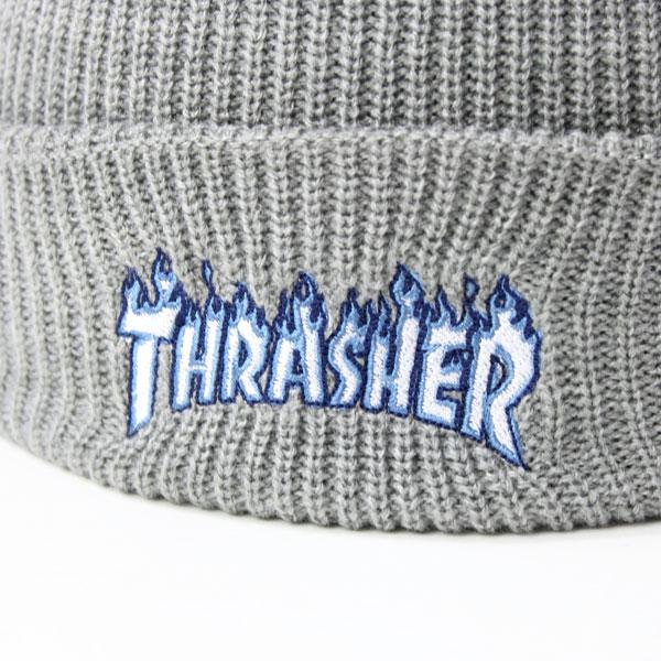 ニット帽 ゴルフ スラッシャー ニット帽 THRASHER FLAME LOGO リブ編み ビーニー 22TH-N53 | THRASHER | 09