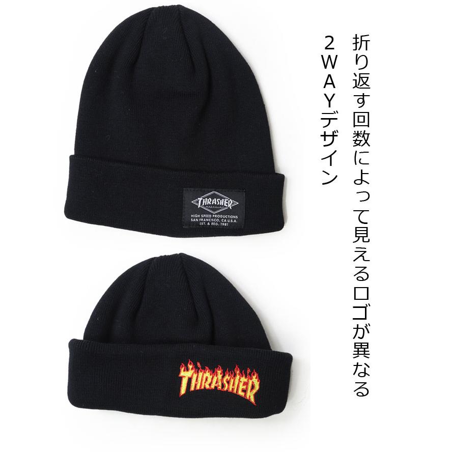 THRASHER スラッシャー 2way コットンサマービーニー 23TH-N03 ニット帽 レディース メンズ ブランド 帽子 秋 冬 秋冬 | THRASHER | 06