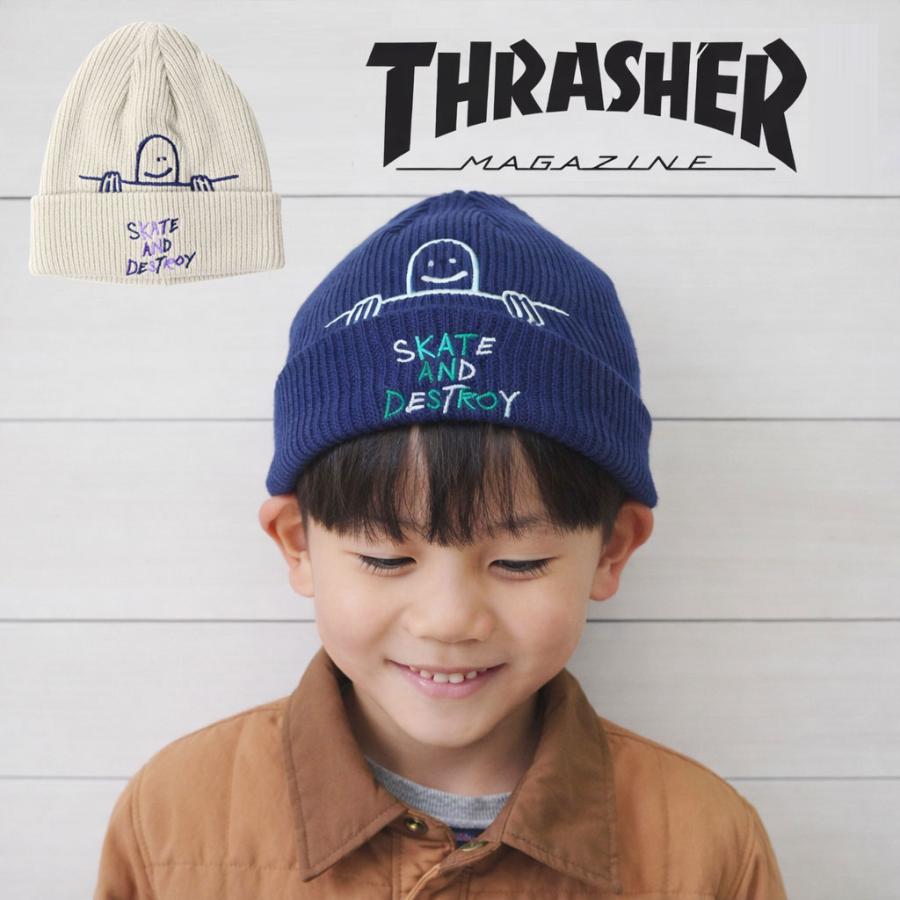 THRASHER スラッシャー キッズ  GONZ SAD 24TH-N50K 子供 帽子 ニット帽 男の子 女の子 秋 冬 秋冬 | THRASHER