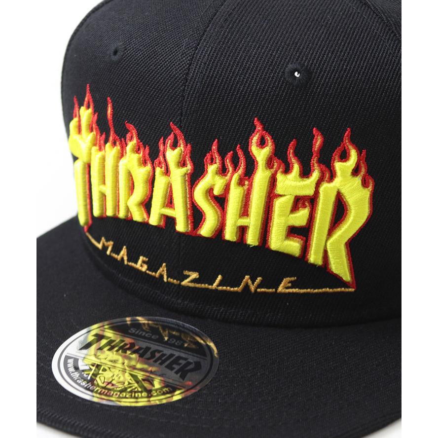 THRASHER スラッシャー FLAME LOGO ポリエステルサージ 平つばキャップ THR-C05 レディース メンズ ブランド 帽子 刺繍キャップ 秋 冬 秋冬 | THRASHER | 07