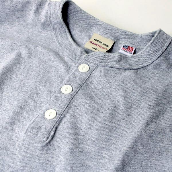 長袖tシャツ メンズ 大きいサイズ レディース グッドウェア Goodwear USAコットン L/S ヘンリーネック Tee 2W7-5512 | Goodwear | 06