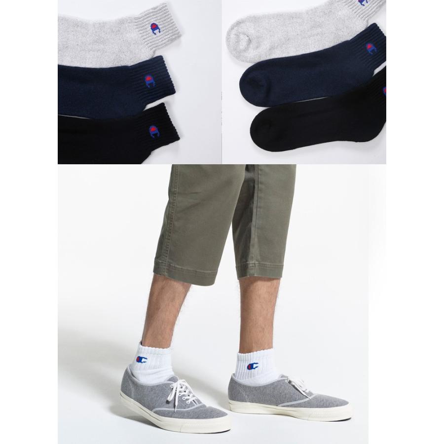 Champion チャンピオン 3足組 クォーターレングスソックス ハーフパイル 22SS CMSCH202 キャンプ アウトドア ソックス 靴下 | Champion | 03