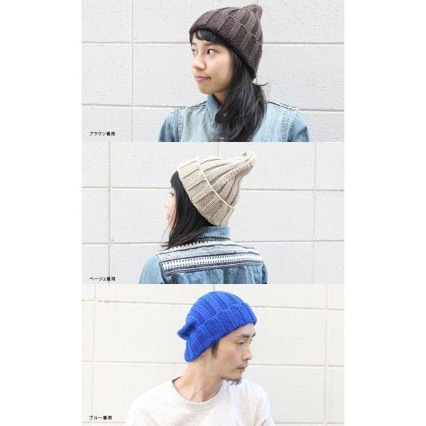 ニット帽 メンズ 大きい スノボ とんがり リブ編み 帽子 レディース グレー 白 黒 秋 秋冬 | protocol | 02