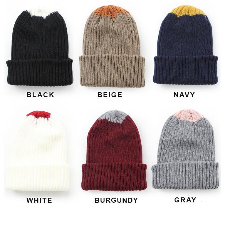 バイカラー リブ ニット帽 レディース メンズ | protocol | 01