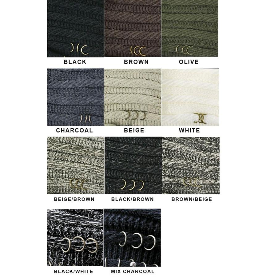 ニット帽 帽子 メンズ 大きい 黒 白 レディース リング付き ビッグチャンキー ニットキャップ | protocol | 05