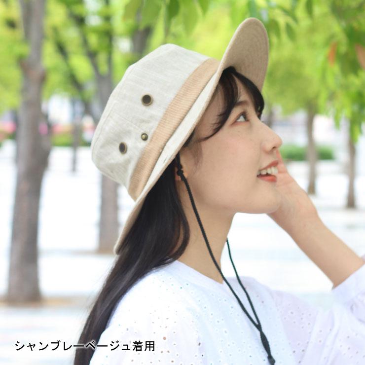 レディースハット 大きめ デニム サファリハット メンズ ツバ広 登山 海 プール 登山 父の日 帽子 熱中症予防 20 30 40 50 60 | Regnuu | 06