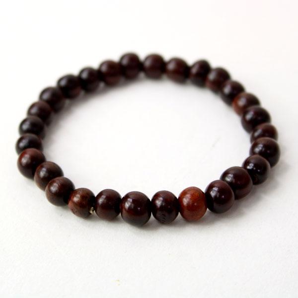 木製ビーズ ブレスレット 数珠 木 シンプル ゴム メンズ レディース | protocol | 02