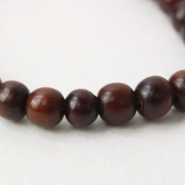 木製ビーズ ブレスレット 数珠 木 シンプル ゴム メンズ レディース | protocol | 03