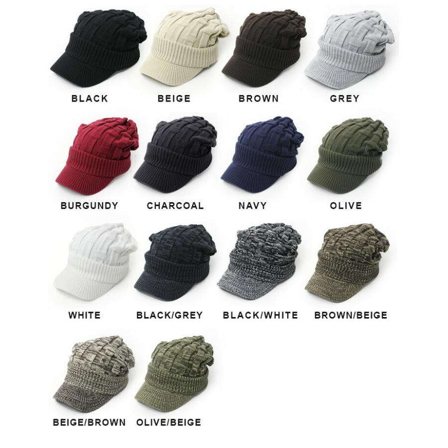 Regnuu アクリルクロス編みキャスケット つば付きニット帽 メンズ 帽子 レディース 秋 冬 | Regnuu | 21