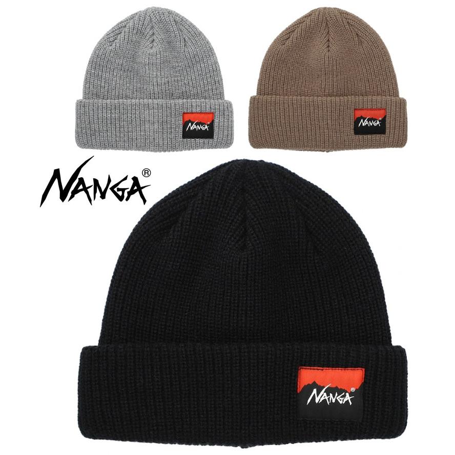NANGA ナンガ ボックスロゴ バルキービーニー BOX LOGO BULKY BEANIE ニット帽 メンズ レディース 帽子 アクリル 防寒 ロゴ ワッチキャップ | NANGA
