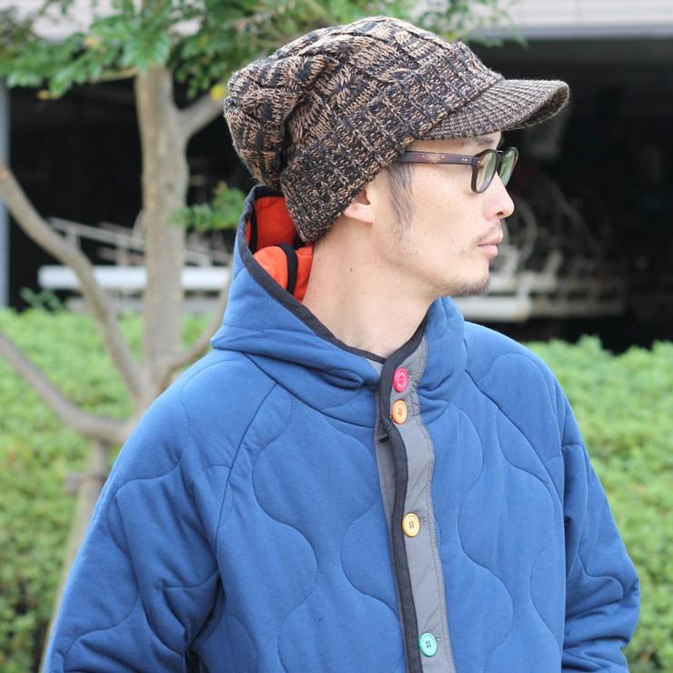 つば付きニット帽 メンズ 帽子 アクリル つば付き ニット帽 キャスケット レディース | protocol | 03