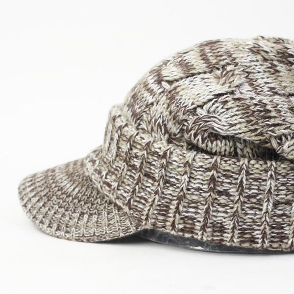 つば付きニット帽 メンズ 帽子 アクリル つば付き ニット帽 キャスケット レディース | protocol | 06