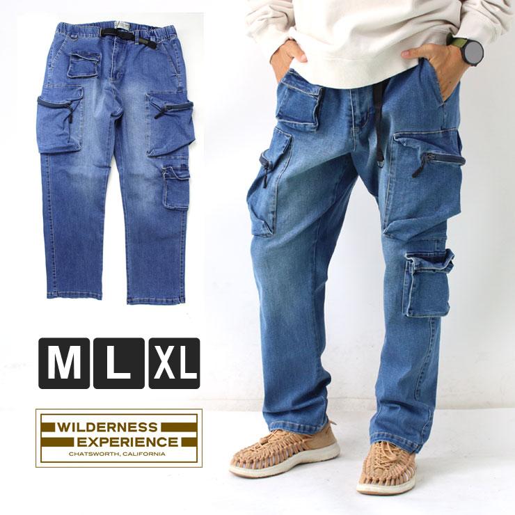 メンズ パンツ レギュラーフィット WILDERNESS EXPERIENCE ウィルダネスエクスペリエンス フィールド デニム カーゴ パンツ 814102 | 