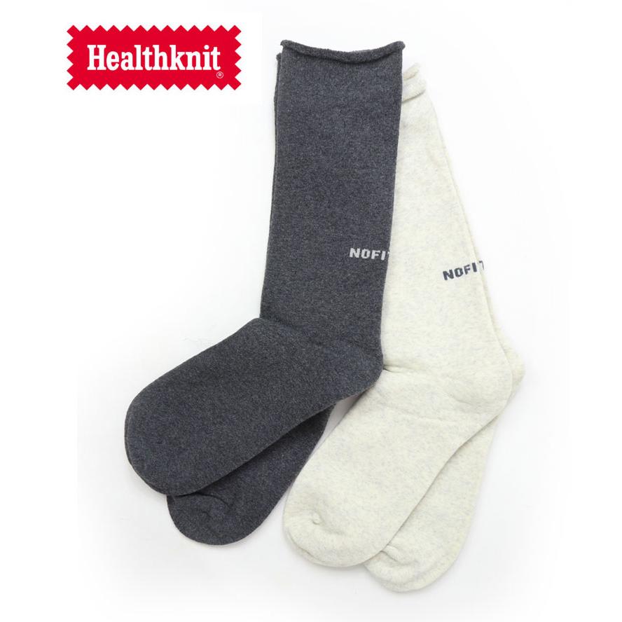 Healthknit ヘルスニット 2P ソックス フルパイル ロゴ 191-3699 靴下 メンズ  クルーソックス 2足セット 秋 冬 秋冬 | Healthknit
