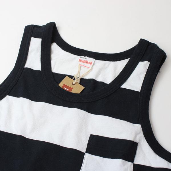 Healthknit ヘルスニット ワイド ボーダー ポケットタンクトップ #5603 太ボーダー ヘビーウェイト天竺 | Healthknit | 05