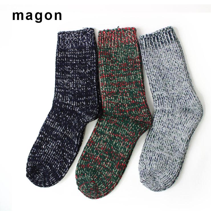 magon Wool Mix Crew Socks マゴンマゴン ウールミックスクルーソックス 靴下 Ref:MAG S-0604 メンズ レディース 春 夏 春夏 男女兼用 | 
