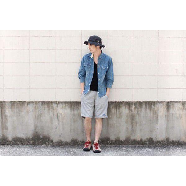 七分 七分袖 シャツ Pgeek デニム絞り シワ加工 七分デニムシャツ/メンズ ベーシック ヴィンテージ | protocol | 03