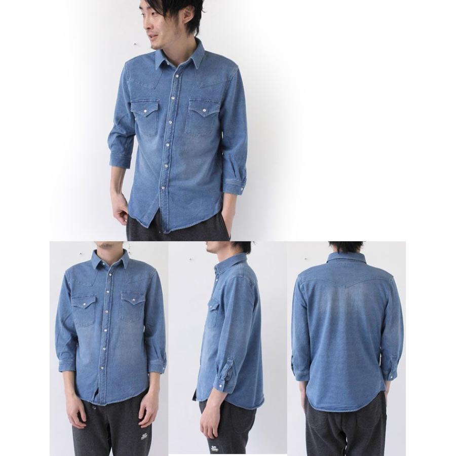 七分 七分袖 シャツ Pgeek カットデニム 7分袖 シャツ メンズ デニム カモ 迷彩 | protocol | 03