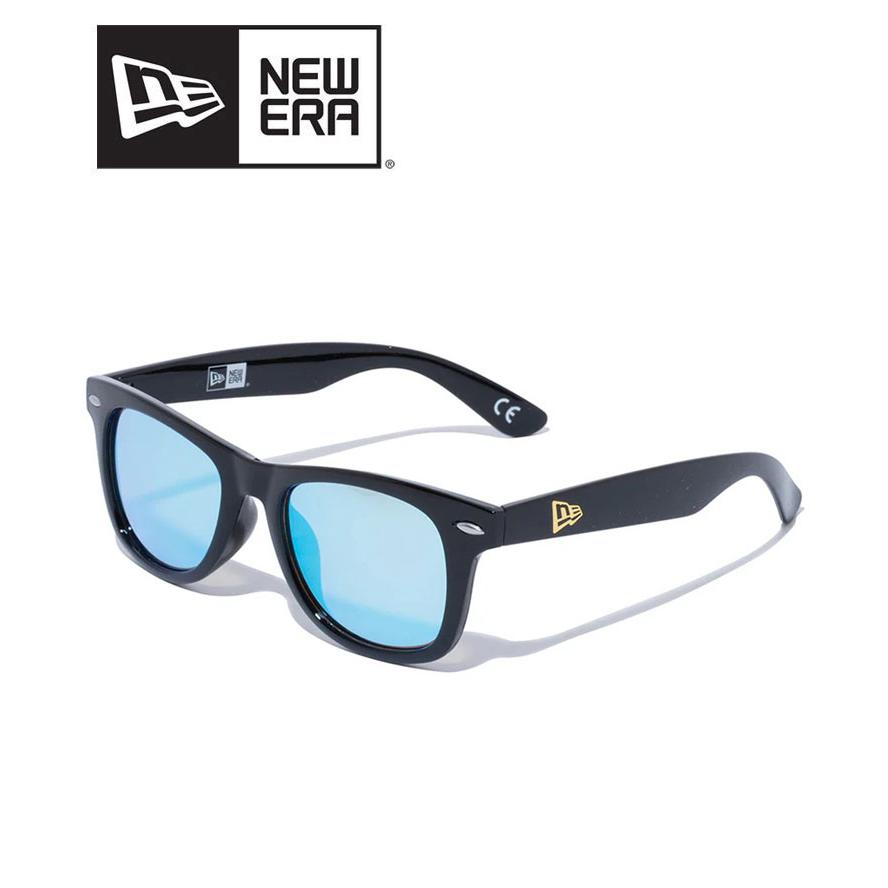 ニューエラ NEW ERA サングラス ウェリントン スクエアレンズ シャイニーブラックフレーム ブルーミラーレンズ 14518155 メンズ レディース UVカット | NEW ERA