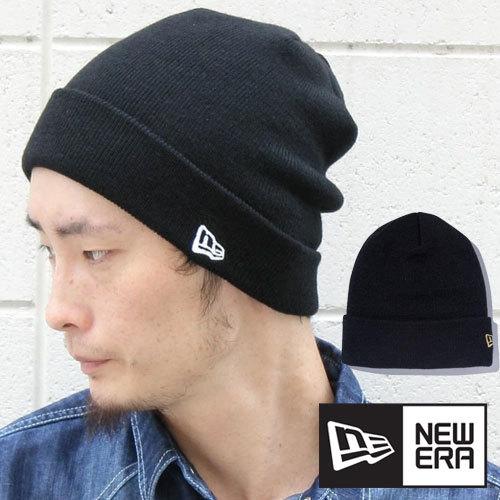 ニューエラ ニット帽 黒 NEW ERA メンズ BASIC CUFF KNIT 11120507 ブラック ホワイトフラッグ | NEW ERA