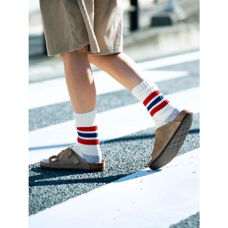 ROTOTO ロトト COARSE RIBBED OLDSCHOOL CREW SOCKS コースリブ オールドスクール クルーソックス R1255 メンズ レディース 靴下 ラインソックス 日本製 | ROTOTO | 08