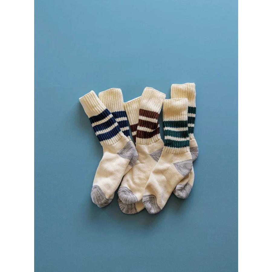 ROTOTO ロトト COARSE RIBBED OLDSCHOOL CREW SOCKS コースリブ オールドスクール クルーソックス R1255 メンズ レディース 靴下 ラインソックス 日本製 | ROTOTO | 09