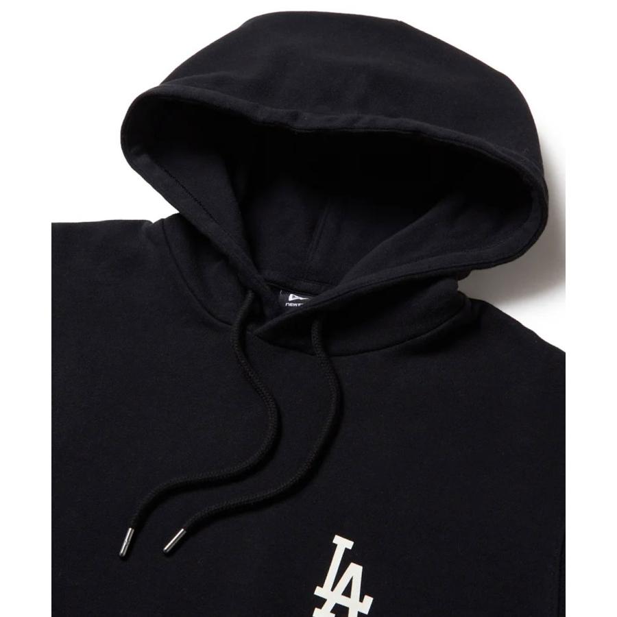 NEW ERA ニューエラ スウェット プルオーバー フーディー ロサンゼルス・ドジャース Bleeds Blue Hot Dog 15129290 パーカー MLB 11オンス 裏毛 刺繍 ブラック | NEW ERA | 05