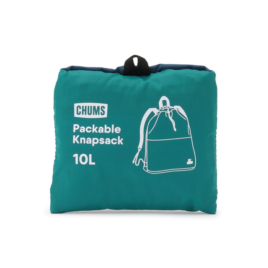 CHUMS チャムス Packable Knapsack パッカブルナップサック CH60-4217 ナップサック リュック 軽量 パッカブル 折りたたみ 10L サブバッグ アウトドア 旅行 | CHUMS | 10