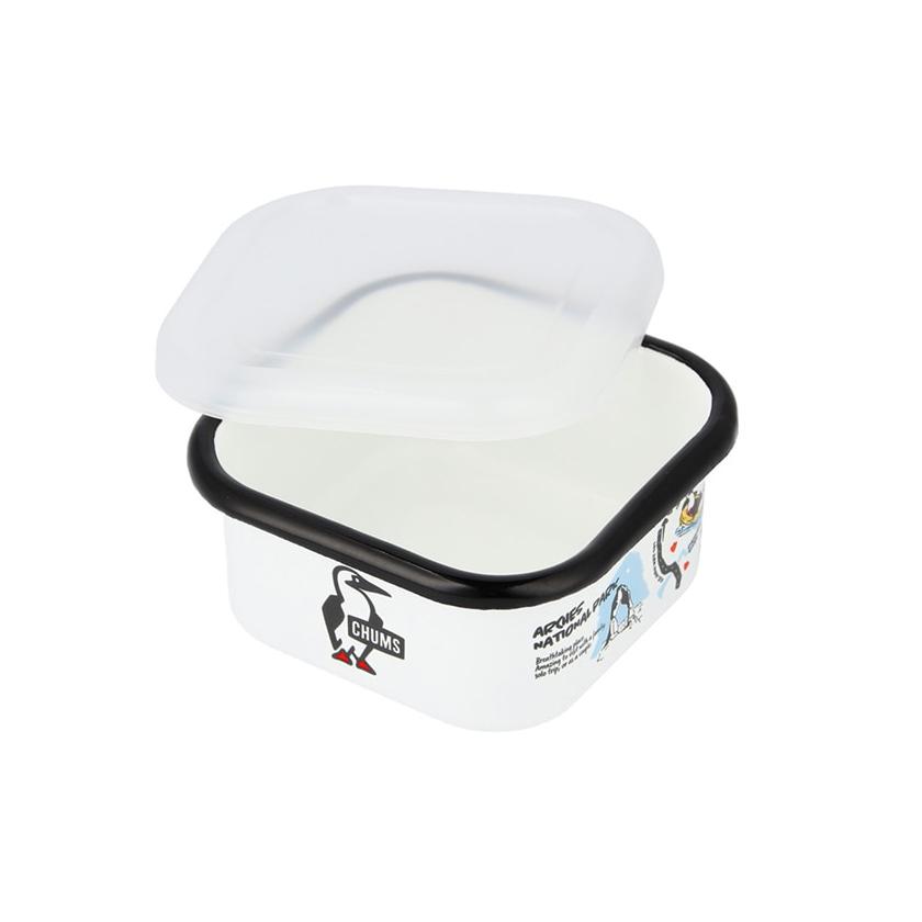 チャムス エナメル コンテナ ３サイズ ホーロー保存容器「Travel」蓋付き Enamel Container M/エナメルコンテナM(キッチン用品)(サイズ