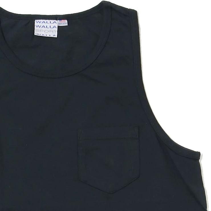 WALLA WALLA SPORT ワラワラスポーツ POCKET TANK TOP ポケット タンクトップ MADE IN USA BLACK ブラック | WALLA WALLA SPORT | 03