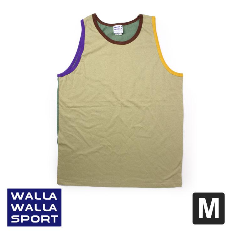 WALLA WALLA SPORT  ワラワラスポーツ パネル リブ タンクトップ ベージュ/パープル/イエロー Mサイズ | WALLA WALLA SPORT